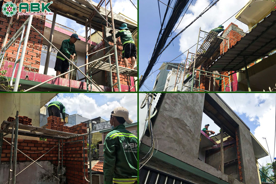 Công tác thi công xây tầng 2 nhà chị Phượng Quận Gò Vấp