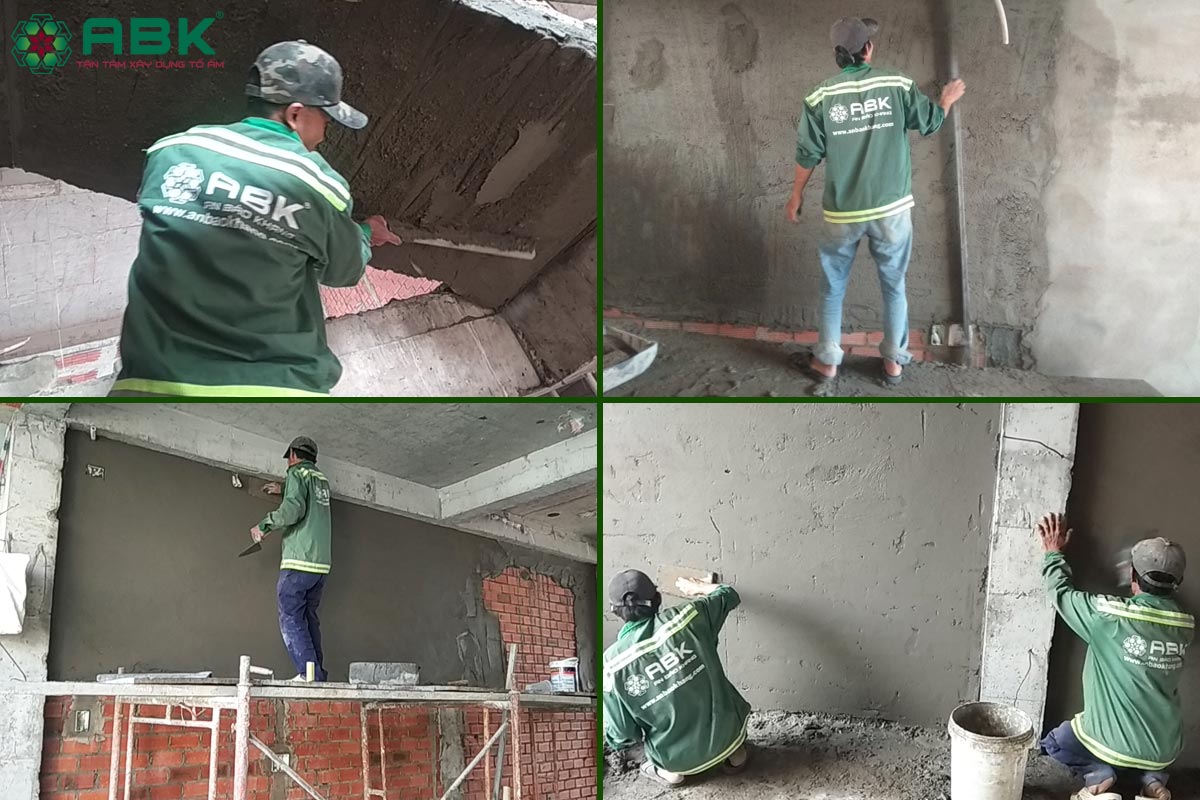 Công tác xây tô tường nhà Chú Năm Quận Tân Bình