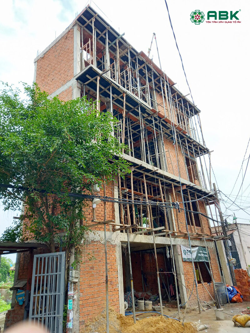 Công trình xây nhà phố 4 tầng nhà anh Lam quận 12