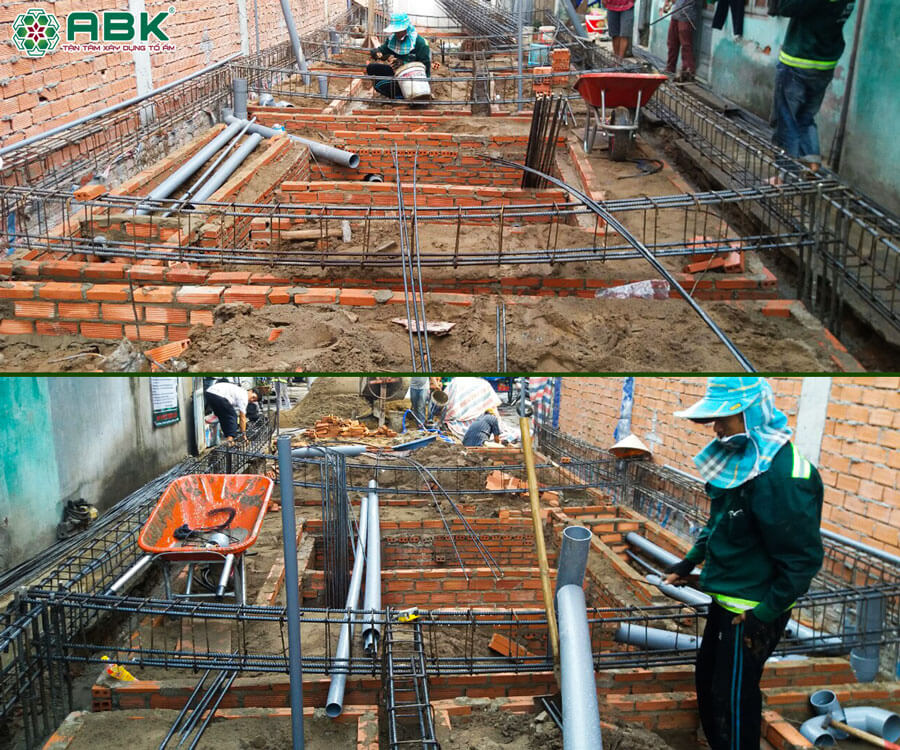 Thi công xây tường và hệ thống thoát nước nhà anh Dũng Quận Tân Phú