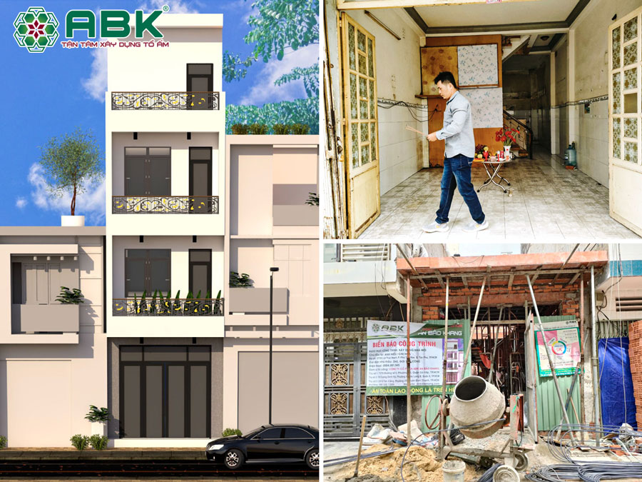 Khởi công xây nhà trọn gói 4 tầng nhà chị Châu ở Quận Tân Phú 