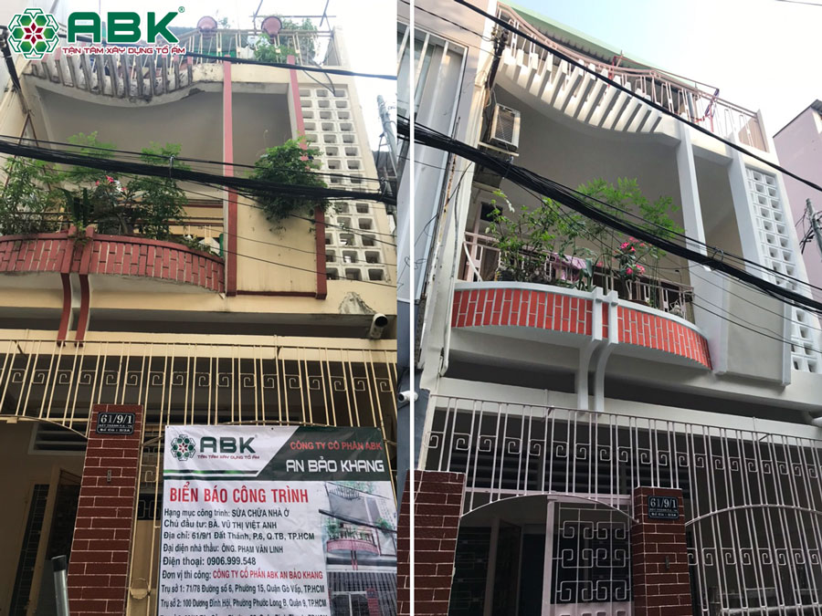 Sửa chữa nhà phố 2 tầng nhà chị Việt Anh ở Quận Tân Bình 