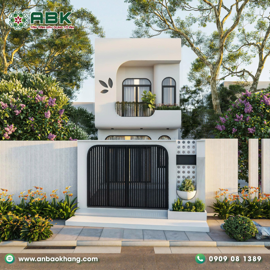 Nhà phố 2 tầng cho gia đình trẻ - công trình xây nhà trọn gói ABK