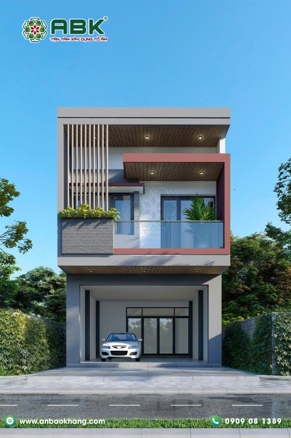 Nhà phố 2 tầng cho gia đình trẻ - công trình xây nhà trọn gói ABK